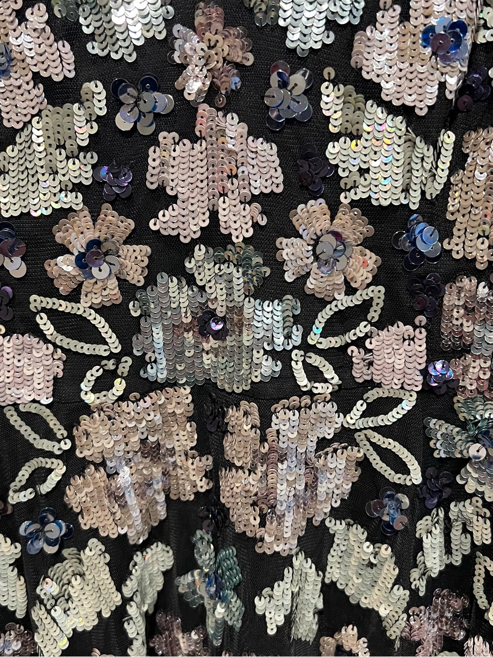 BHLDN Needle and Thread Wildflower Black Floral Sequin Midi Dress - Picture 10 of 16